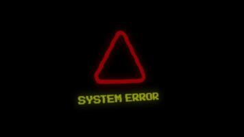 System Error VHS Retro Warning, Computer Error Screen Digital Data video