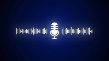 Audio Waveform Visualizer with Microphone, Abstract Audio Waves on Dark Blue video