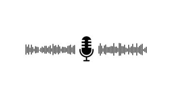 Sound Waves Visualizer with Mic Icon, Voice Recorder Interface Animation on White Background video