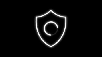 bouclier Sécurité icône avec chargement cercle boucle animation video