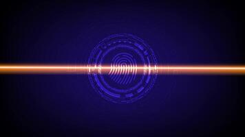 The high-tech fingerprint scanning animation is a symbol of cybersecurity, combining cutting-edge design with advanced technology video