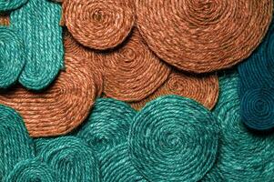 antecedentes de diferente colores de texturas de hilos conectado juntos. resumen textil antecedentes foto