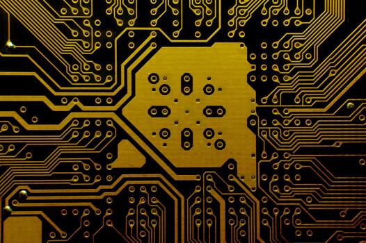 Computer parts close up. Computer chip. Technology. Concept of Technology AI , Artificial intelligence, AI chip IC on board, PCB board, CPU photo