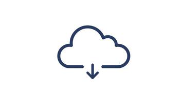 Cloud download icon on white and green background. 4K motion graphic animation video