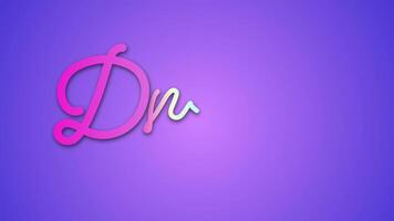 Dream text effect animation in gradient video