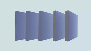 abstrakt animering av blå kub eller fyrkant geometrisk, 3d slinga animering framställa video