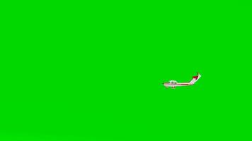 A small plane flying in the air on a green screen video
