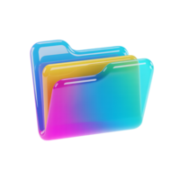 A colorful folder with a transparent background png