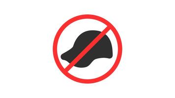 no hat sign in red circle or areas where use hat are prohibited. prohibition sign of do not wear head cap hat video