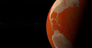 America continent in a earth desert planet video
