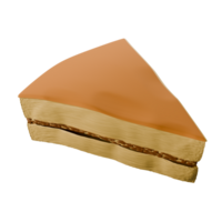 3D Render of Indonesian Martabak Manis Cake Slice with Golden Layers png