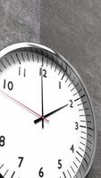 Classic Clock on Concrete Wall Pointing 2 O'clock video