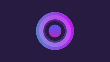 Smooth movement of circle on purple background, abstract wallpaper of figures video