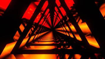 röd och orange rör på sig triangel neon källa bakgrund vj slinga i 4k video
