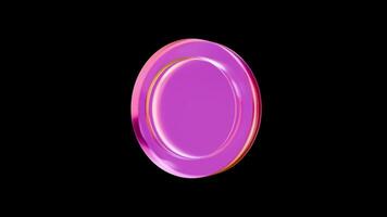 Glossy Coin Rotating on a Transparent Background. Seamless Loop. 4K video