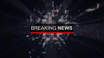 Abstract cube breaking news animation background for technology and futuristic concept design element, breaking news graphics video