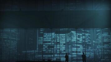 plan av ai i data visualisering, visas på ett kontor bärbar dator video