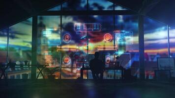 programmerare utvecklande en hjärna-dator gränssnitt på en virtuell visa video