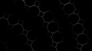 white color shiny octagonal shapes flowing design loop able geometrical background black background video