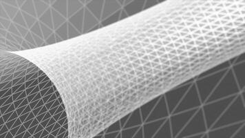 vit och svart Färg rader och prickar maska mönster flygande genom 3d tunnel modern design slinga kapabel geometrisk bakgrund video