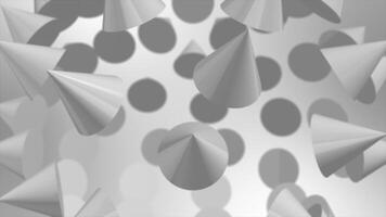 bianca e nero colore 3d brillante coni rotante e formatura 3d sfera Avanzate ciclo continuo in grado geometrico sfondo video