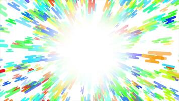 colourful exploding particles with blank space abstract design on white background video