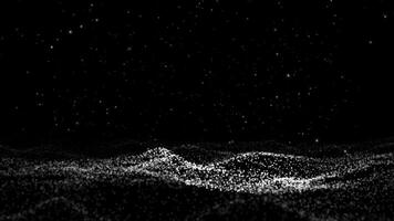 White and Black color abstract wave particles big data sci-fi hi-tech design technological background video