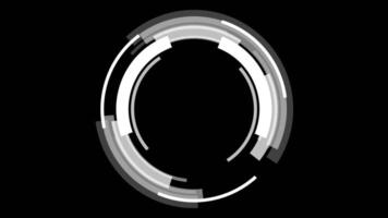 white color rotating HUD animation hi-tech design technology on loop able black background video