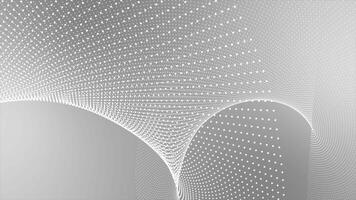 vit och svart Färg roterande cirkulär prickar 3d komplex design slinga kapabel geometrisk abstrakt bakgrund video