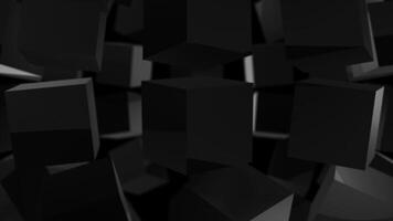 vit Färg 3d skinande kuber roterande och formning 3d sfär Avancerad slinga kapabel geometrisk svart bakgrund video