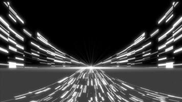 vit och svart skinande 3d strömmande abstrakt stor data sci-fi hi-tech design teknologi bakgrund video