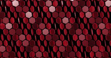 aggressiv röd glas tech sexhörning mönster i 4k slinga video