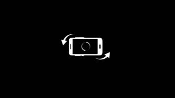 Please rotate your phone from horizontal to vertical animation isolated on black background video