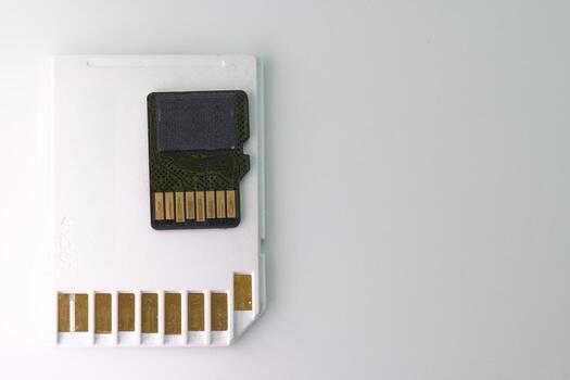 High capacity memory card displayed on a plain background in a well lit setting photo