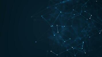 Abstract futuristic digital network grid with glowing nodes and connections, symbolizing data communication, AI, big data, and global networking in technology. video