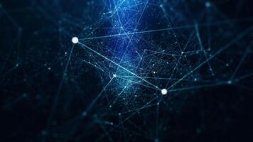 futurista azul digital rede rede conectando pontos dentro uma profundo tecnologia fundo video