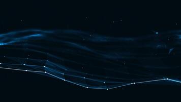 Abstract blue digital network with glowing connection points, representing data flow, global communication, technology networking. video