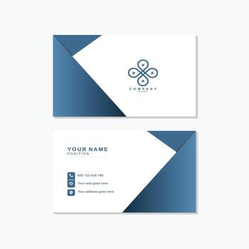 Create an impactful first impression with a professional and modern blue business card design template vector