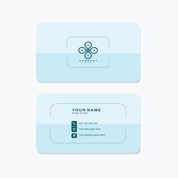 Clean and modern business card design template with soft blue tones ready for easy customization vector