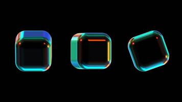 animación de brillante cubitos rotación en diferente dirección video