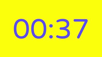 40 secondo conto alla rovescia Timer su giallo sfondo con viola numero Schermo adatto per tecnologia, urgenza, tempo gestione concetti, sociale media messaggi, blog intestazioni video