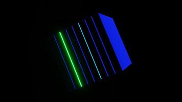 cintilante néon flutuando discoteca cubo. video