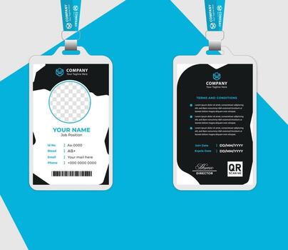 Simple id card design template with a clean and smooth layout. Ideal for professional staff identification. vector