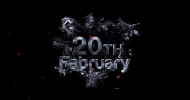 20th February, Happy 20 February Text Animation Effect video