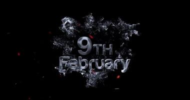 9 February Text Animation, 9 February Modern Typography Animation Banner video