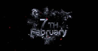 February 7, Animated 7th February Date Typography video