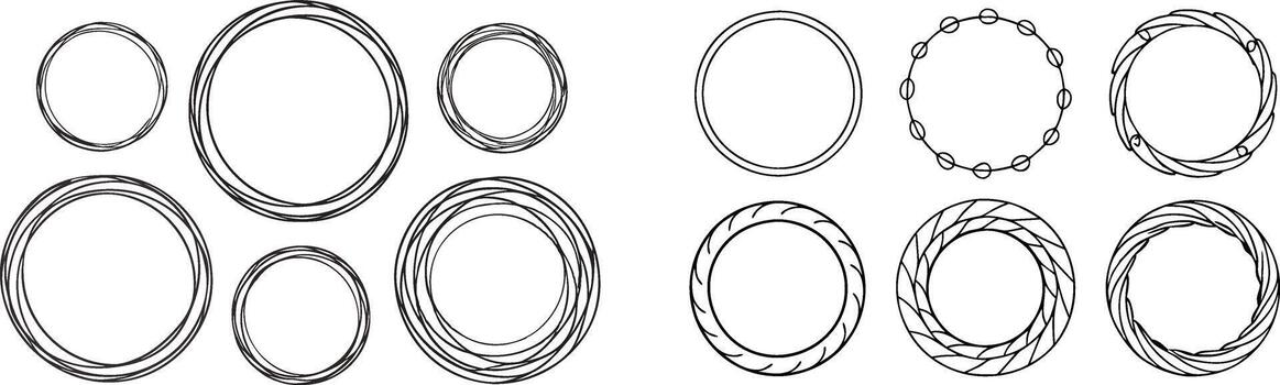 A set of circular shapes in different sizes vector