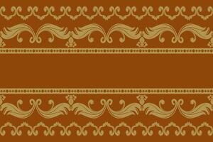 Horizontal decorative border stripes with fine traditional detailing in warm tones. Luxury Delicate Royal Brown and Gold Ornament Baroque Best for digital papers, borders, wedding packaging design. vector