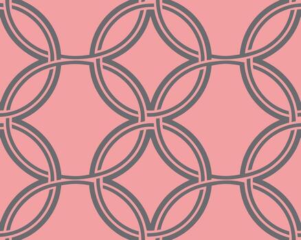 Seamless geometric pattern design with interlocking ovals in elegant gray and pink tones vector