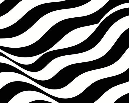 Black and white abstract wavy pattern design creating a stylish modern background texture. vector